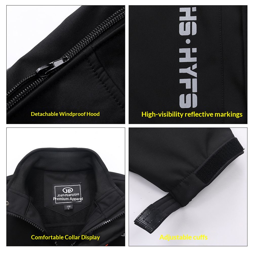 Dreifarbige Winterjacke für Jungen, Fleecegefüttert, dick gefüttert, wasserdicht, winddicht, warm, für Outdoor-Arbeit_voghion.com