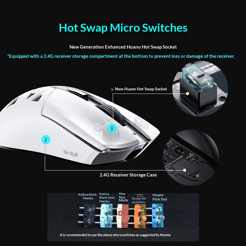 Digitex Digitex Sıcak Değiştirilebilir Kablosuz Oyun Mini Hollow PAW3311 Dizüstü Ofis Faresi SL01C_voghion.com