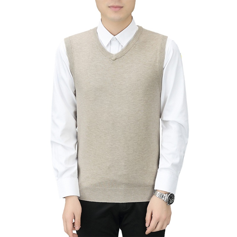 ragazzo 2024 Autunno Inverno Uomo Caldo Gilet Scollo a V Slim Fit Senza Maniche Base Maglione Lavorato a Maglia Trendy_voghion.com