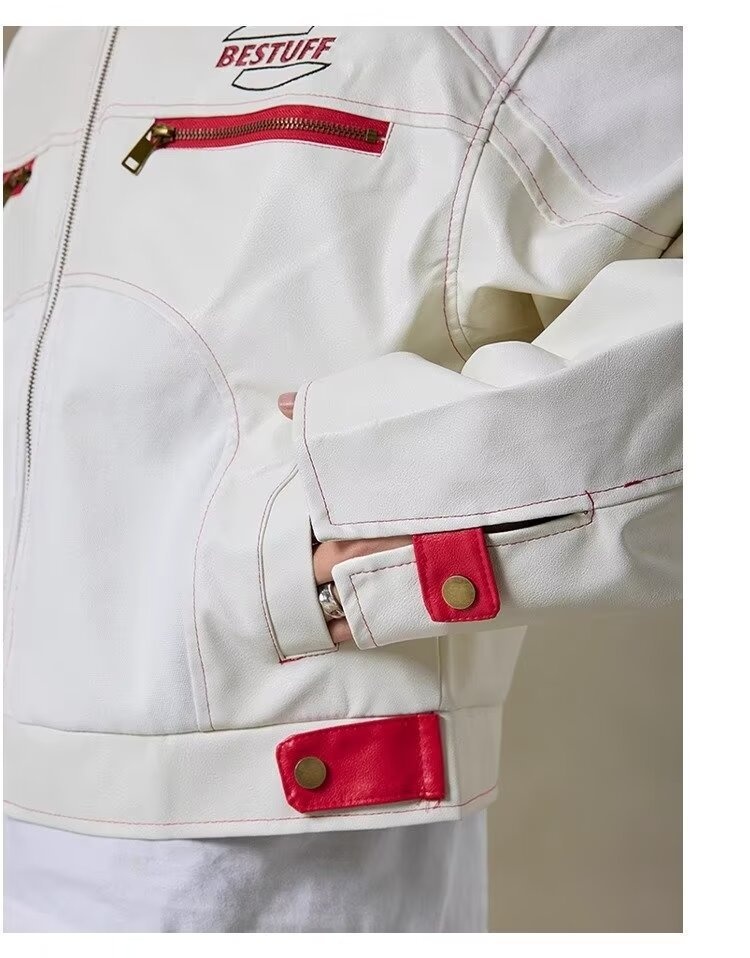 Giacca in pelle da uomo di alta qualità, stile hip hop, stile motociclista, stile corto PU, alla moda, marchio europeo e americano_voghion.com