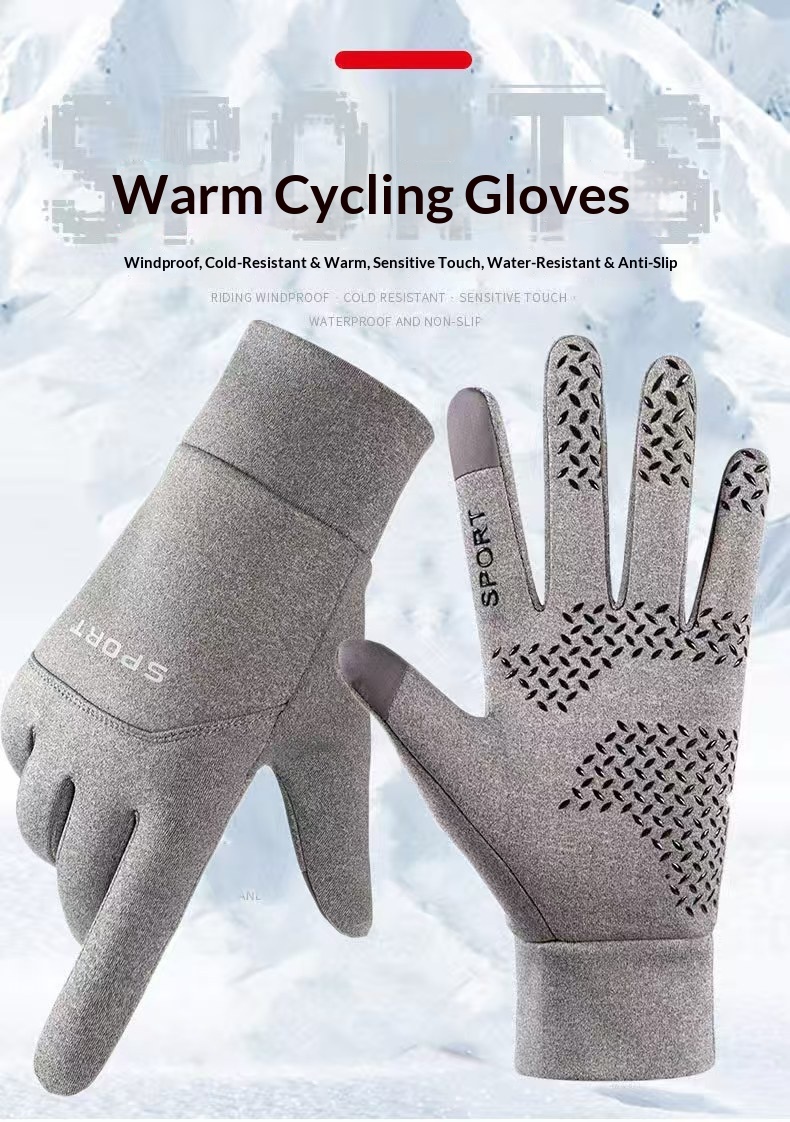 boy Boy Boy Outdoor Warm Gloves For Men, Autumn And Winter, Cycling Sports, Full Two Finger, Windproof, Waterproof, Cold Resistant,_voghion.com