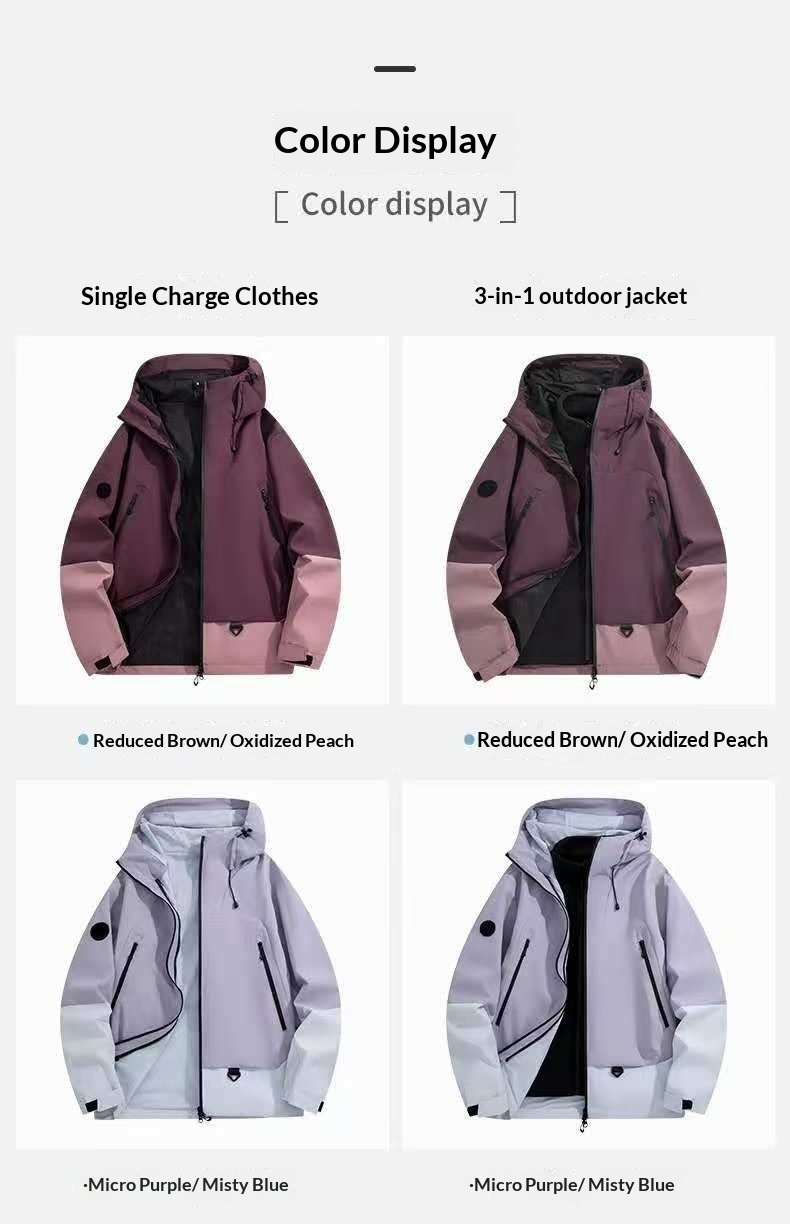 ragazzo Ragazzo 2025 Autunno Inverno Nuovo 3 in 1 Giacca da sci impermeabile antivento staccabile da uomo da donna_voghion.com