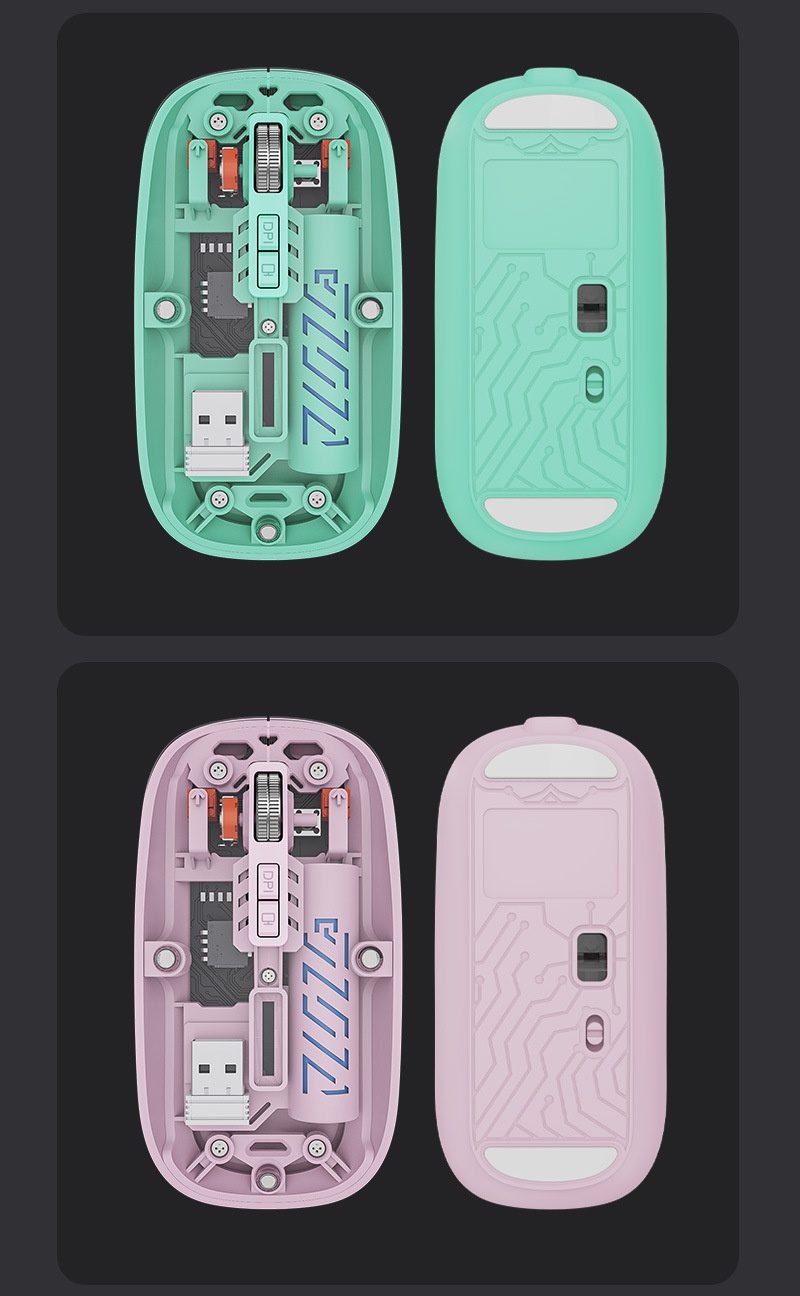 Digitex Digitex Transparent Wireless Bluetooth Dual-Mode Silent Office Optical Gaming Computer 2.4G Rechargeable Mouse_voghion.com