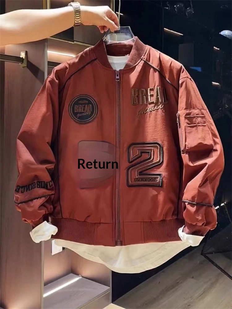 Giacca da baseball da uomo in cotone con scollo rotondo ricamato, stile americano, casual, calda, invernale, da uomo, di marca alla moda_voghion.com