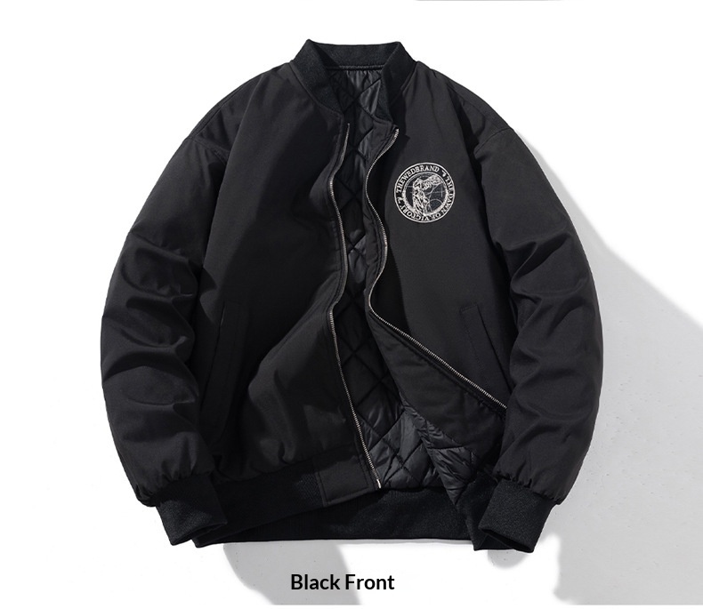 Junge Herbst Winter Europäisch Amerikanischer Trend Bestickte Baseball Herren Damen Paar Lockerer Mantel Verdickte Bomberjacke Mantel_voghion.com