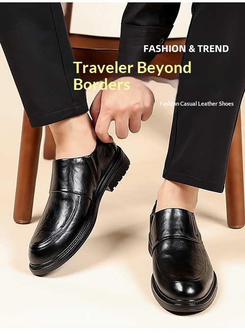 Mocassins souples britanniques Voyage Voyage Black pour hommes âgés, en cuir véritable, style Derby, élégants et décontractés, parfaits pour les affaires._voghion.com