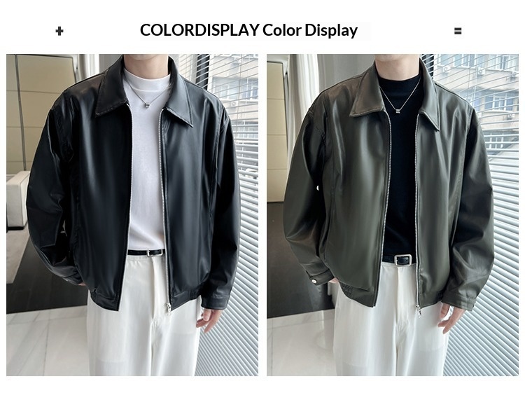 Giacca da motociclista da uomo in pelle con cerniera imbottita e design di nicchia Pishi Pu, autunno inverno, cappotto alla moda_voghion.com