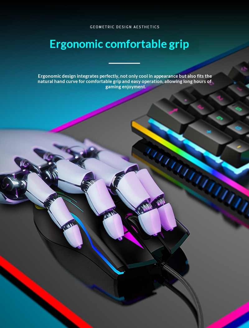 Digitex Digitex Wired FV509 Cool RGB Marquee Effect Oyun Bilgisayarı Toptan Mekanik Fare_voghion.com