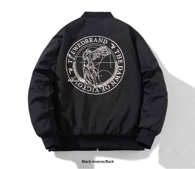 Junge Herbst Winter Europäisch Amerikanischer Trend Bestickte Baseball Herren Damen Paar Lockerer Mantel Verdickte Bomberjacke Mantel_voghion.com