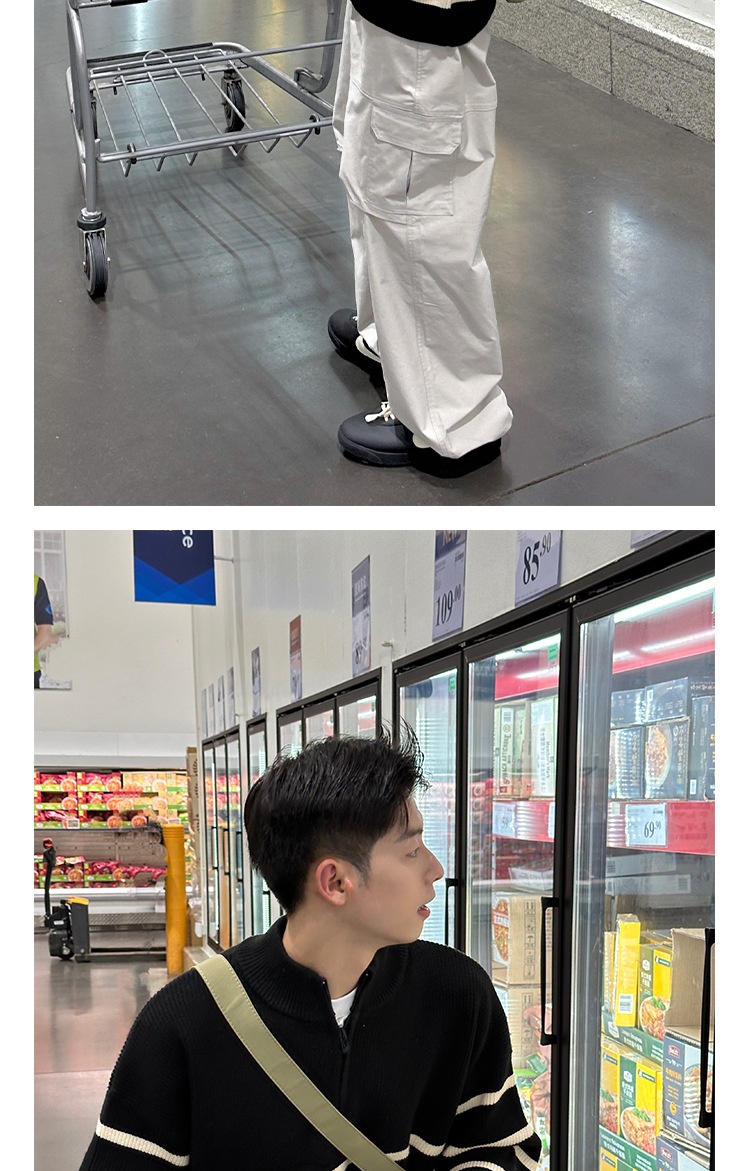 boy Boy Boy 2025 New Tendy Band Half Tutleneck Zippe Striped Sweatshirt Men, Loose Pullove Knitted Base Shit Fo Autumn And_voghion.com