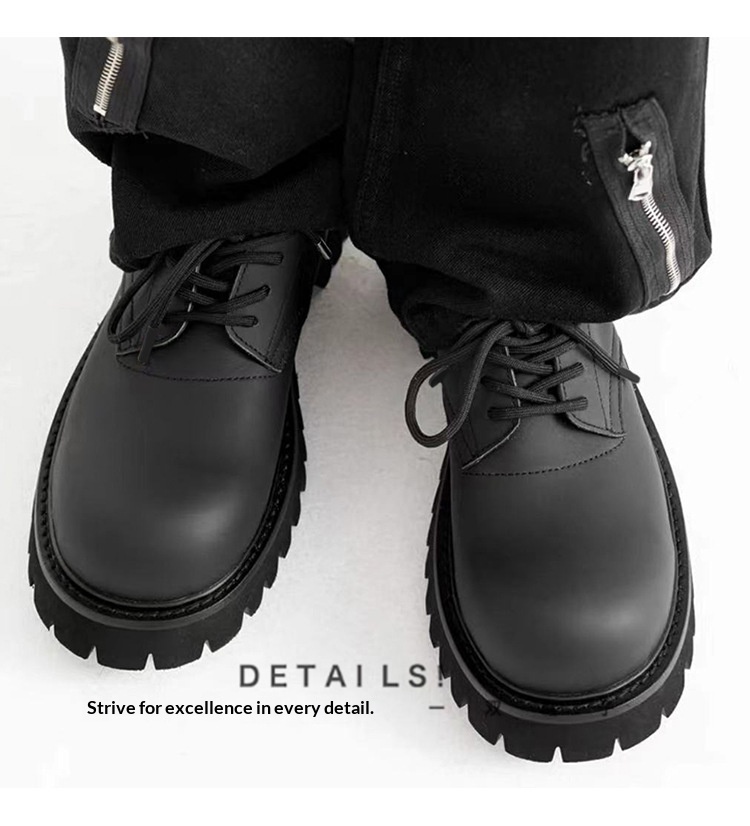 Voyage Voyage Britischer Stil Leder 2025 Frühling Herbst Unisex Runde Zehenpartie Schnürschuhe Retro Derby Loafer Dicke Sohle Bequem_voghion.com