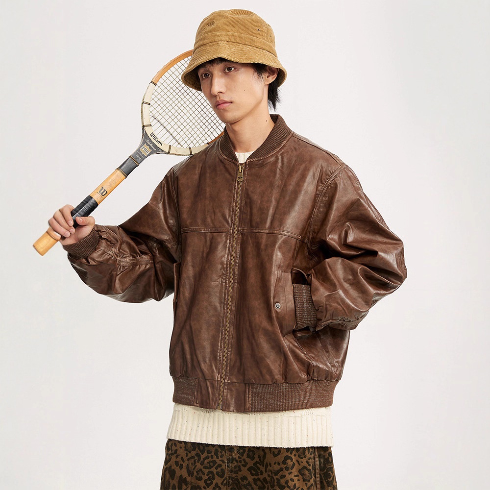 Giacca da motociclista in pelle nera stile retrò americano High Street da ragazzo, stile coppia, cappotto alla moda_voghion.com