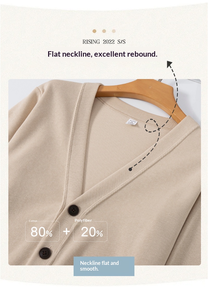 Cardigan lavorato a maglia per donna, lavabile in lavatrice, felpa con scollo a V in cotone Xinjiang, cardigan da donna, giacca piccola per_voghion.com