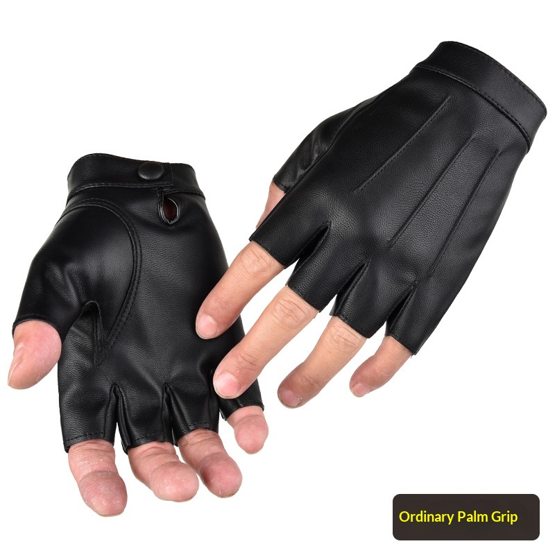 Guanti da ciclismo invernali in pelle PU con dita mezze tattiche da uomo, impermeabili, antiscivolo, foderati in pile, caldi, per esterni, da ragazzo Boy Boy_voghion.com