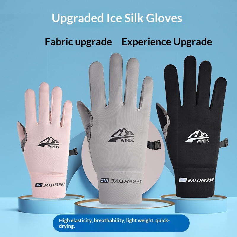 boy Boy Boy Sun Protection Gloves Men Sports Fitness Fingerless Summer Thin Ice Silk Breathable Fishing Delivery Riding Driving Half_voghion.com