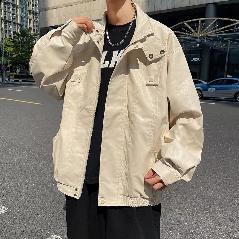 Giacca da motociclista ampia con colletto rovesciato, stile street europeo, primavera e autunno, da uomo, marchio americano alla moda_voghion.com
