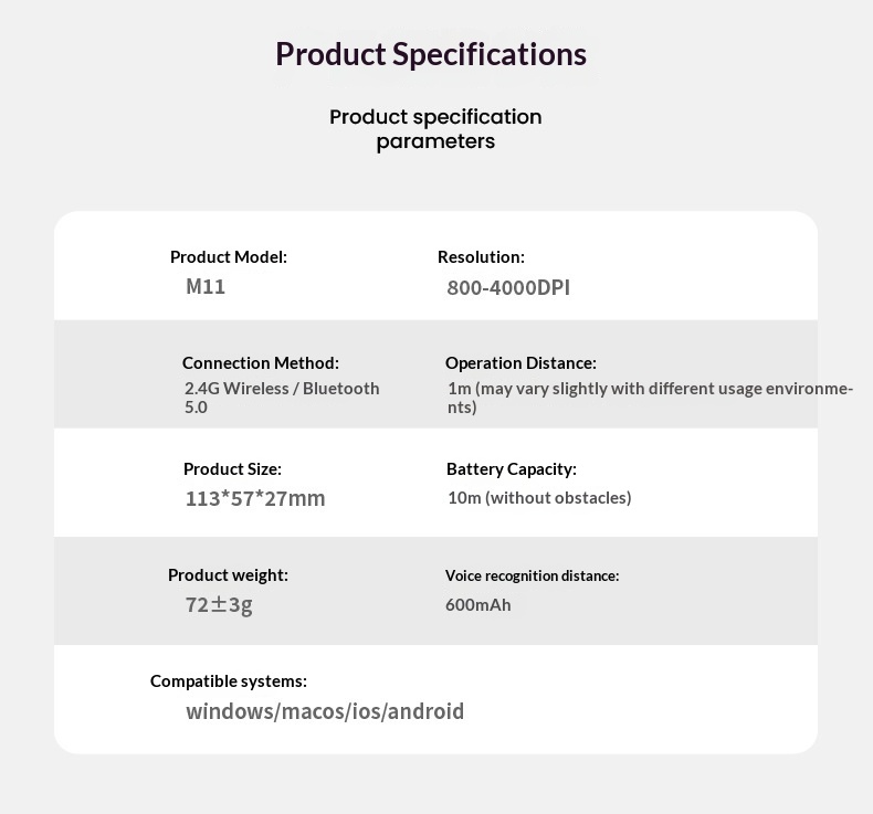 Digitex Digitex Forerunner AI Smart Typing Wireless Bluetooth Silent Rechargeable Voice Control Input Xunfei Mi Mouse_voghion.com
