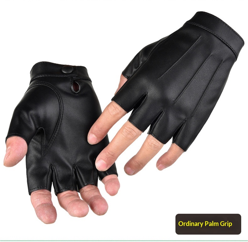 Guanti da ciclismo invernali in pelle PU con dita mezze tattiche da uomo, impermeabili, antiscivolo, foderati in pile, caldi, per esterni, da ragazzo Boy Boy_voghion.com