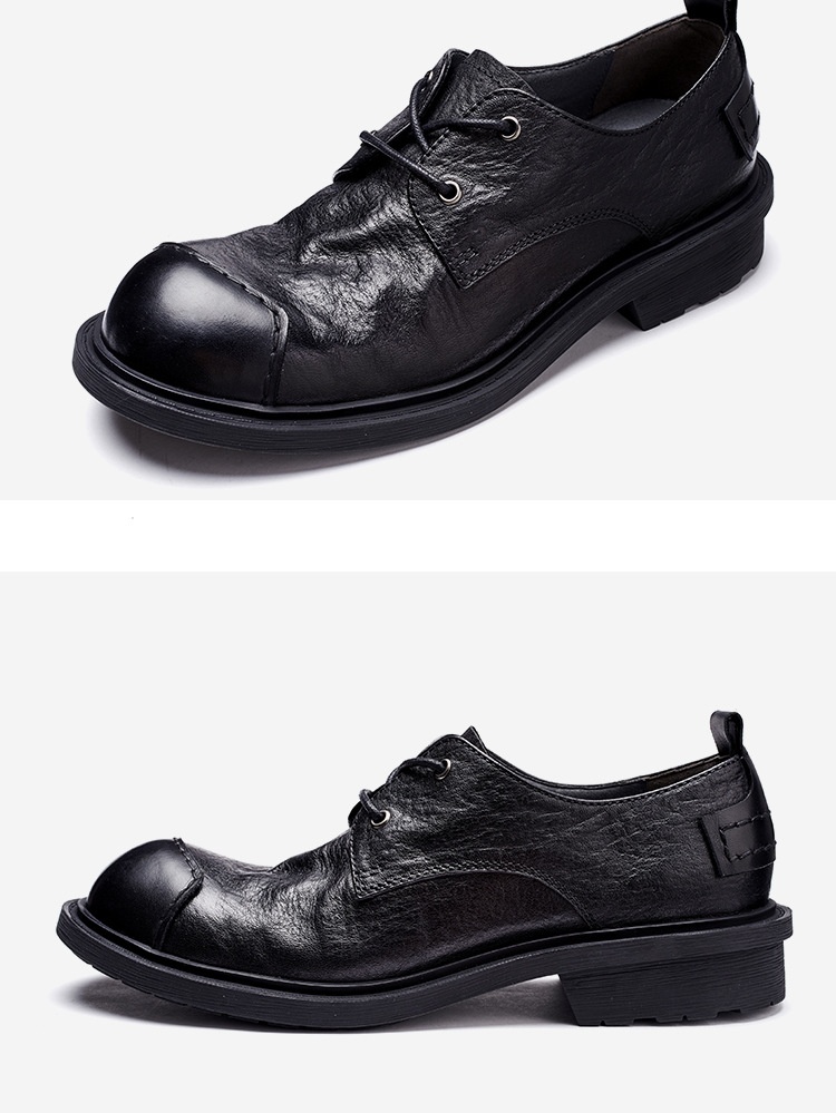 Voyage Purely Handmade Genuine Big Toe Casual Leather For Men Japan Style American Patch Trendy Work Shoes_voghion.com