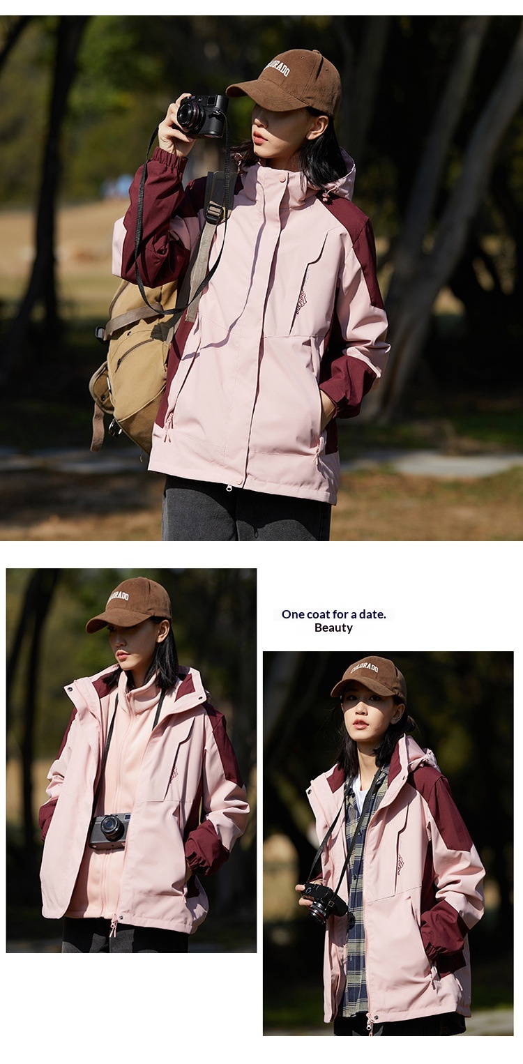 boy Boy Custom Workwear Mountain Series Outdoor 3-in-1 Down Liner Windproof Waterproof Warm Thickened Hiking Jacket_voghion.com