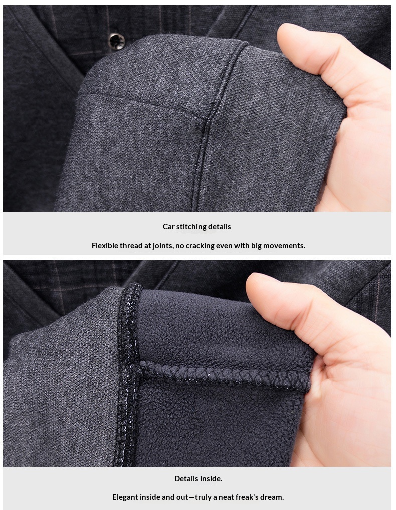 Ragazzo Ragazzo Ragazzo Maglione monopezzo in pile con lana di pecora, maglione lavorato a maglia a due pezzi ispessito per uomo, base calda per papà in autunno e inverno_voghion.com