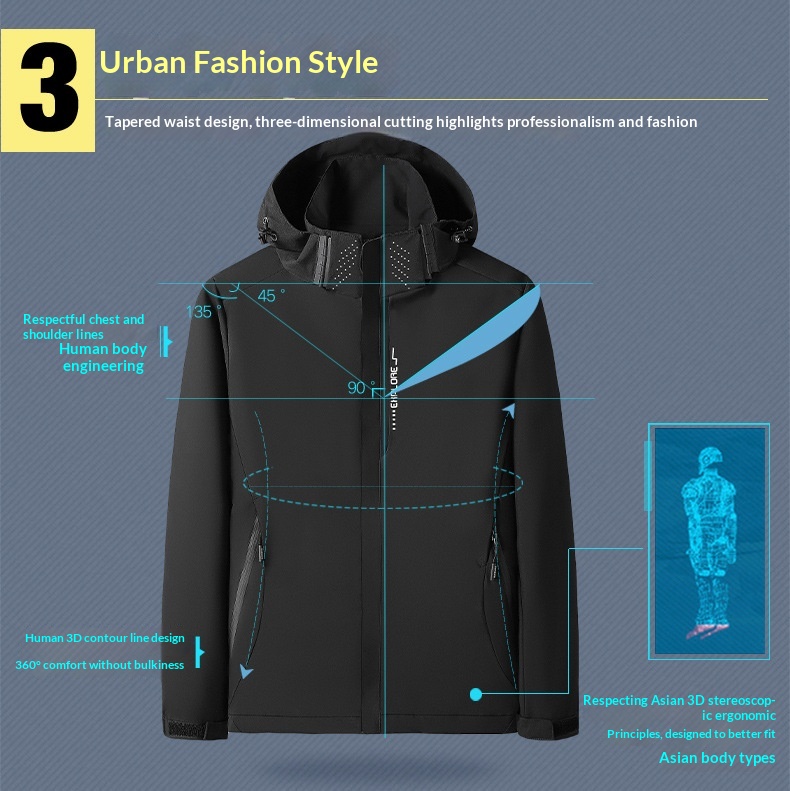 Boy 3-in-1 Jacke Herbst Freizeit Wasserdicht Hochwertig Verdickt Herren Wintermantel Damen_voghion.com