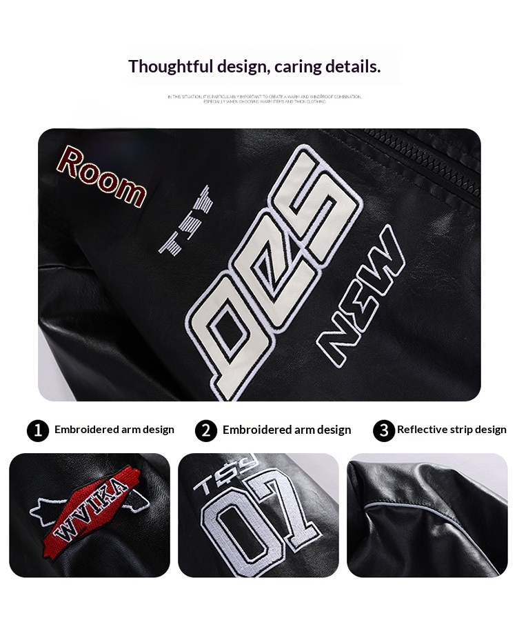 Giacca da motociclista da strada in pelle PU da uomo PU9901, stile retrò hip-hop europeo e americano, pesante_voghion.com