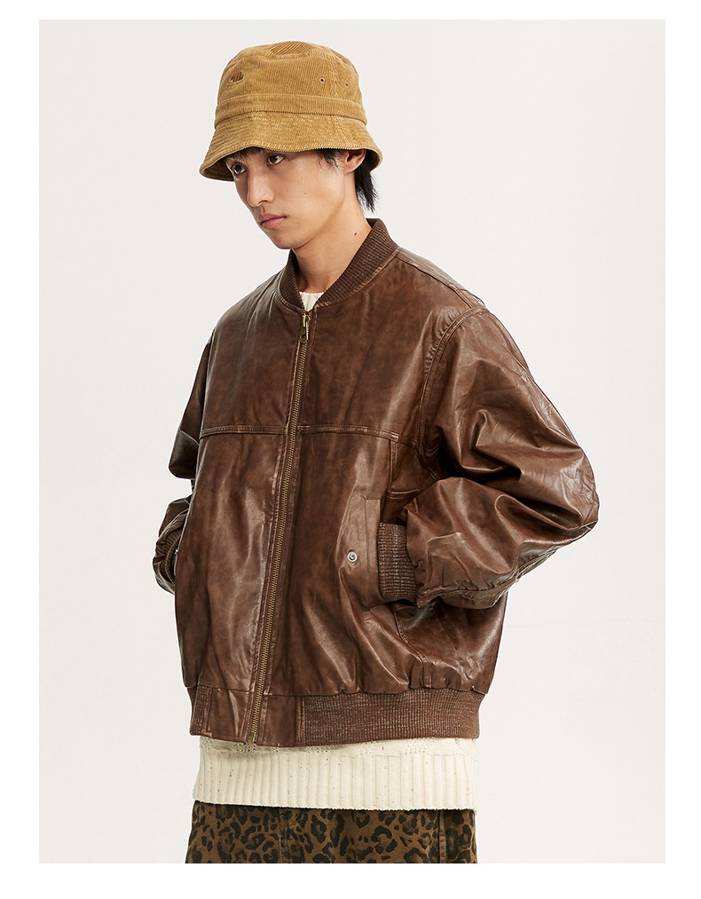 Giacca da motociclista in pelle nera stile retrò americano High Street da ragazzo, stile coppia, cappotto alla moda_voghion.com