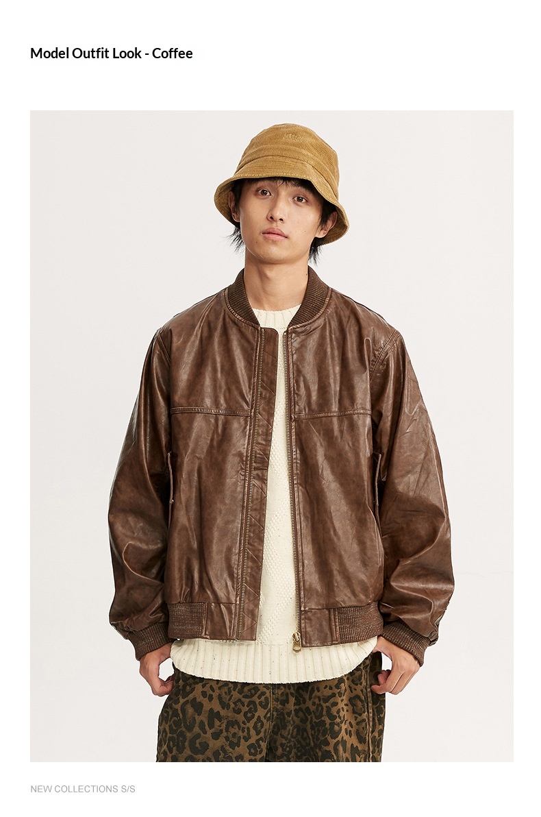 Giacca da motociclista in pelle nera stile retrò americano High Street da ragazzo, stile coppia, cappotto alla moda_voghion.com