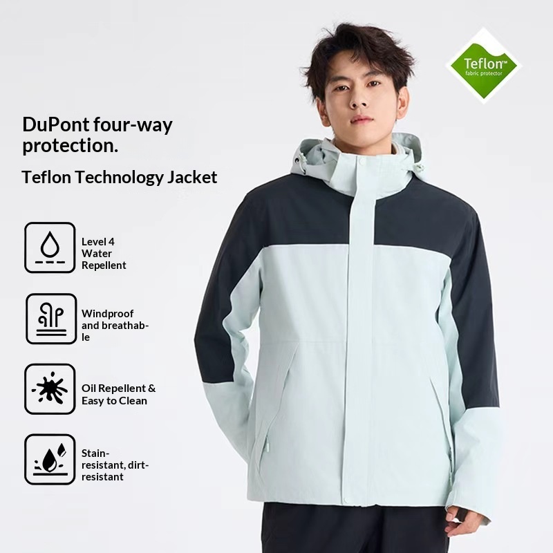 Jungen Herbst Winter Hardshell Paar Freizeitjacke Winddicht Warm Wasserdicht Fleece Herren Damen Zweiteiliges Set Gruppenkauf_voghion.com