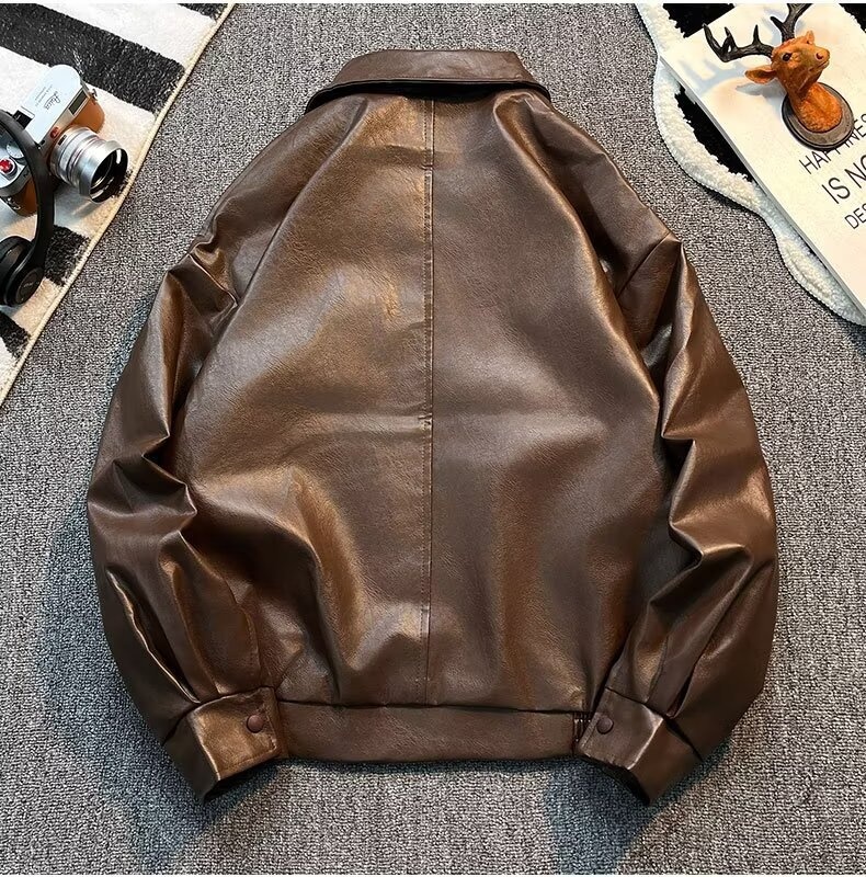 Giacca da aviatore in pelle PU da uomo alla moda di strada europea e americana, ampia e alla moda, disponibile in magazzino_voghion.com