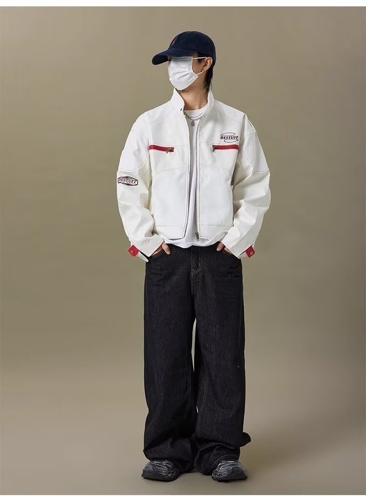 Giacca in pelle da uomo di alta qualità, stile hip hop, stile motociclista, stile corto PU, alla moda, marchio europeo e americano_voghion.com