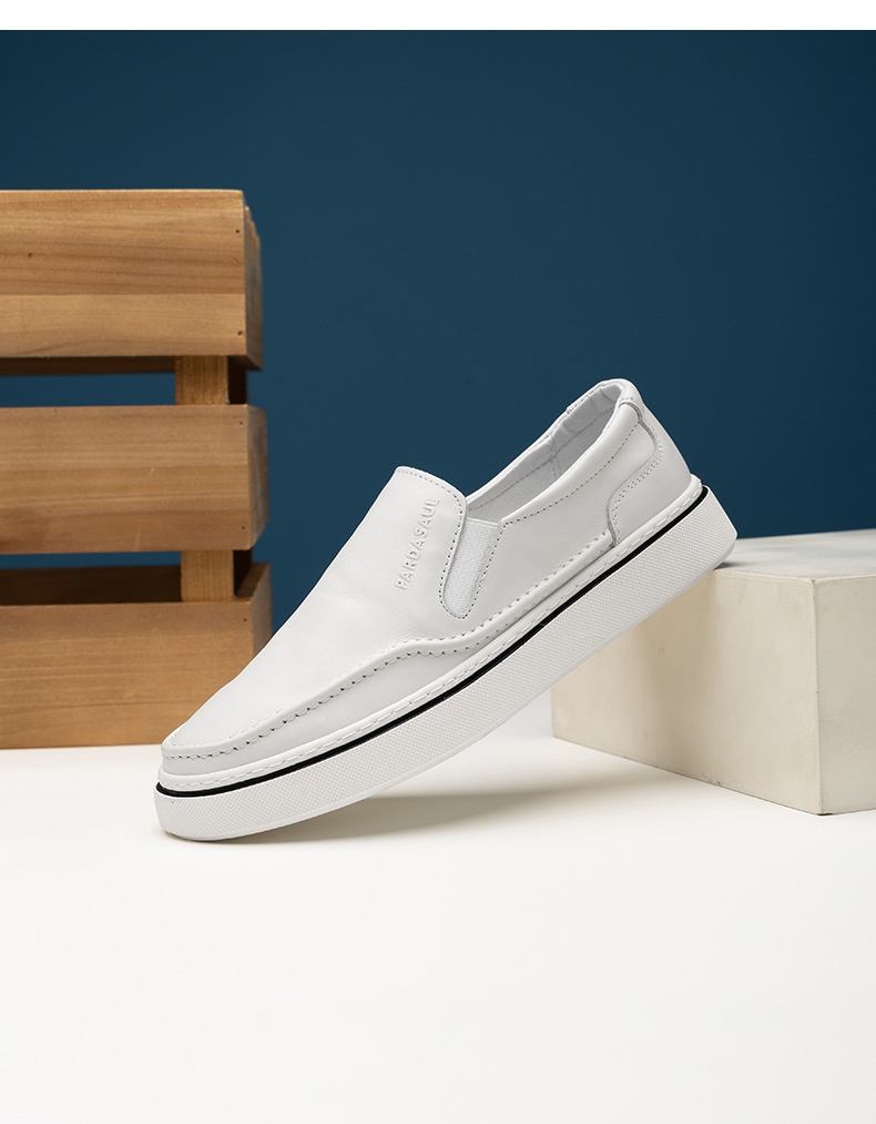 WalkPrime - Mocasines casuales cómodos sin cordones de piel auténtica con suela gruesa para hombre, suministro directo de fábrica, estación europea de primavera_voghion.com