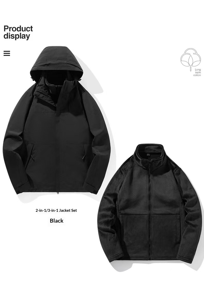 boy Boy 2024 Large Size Outdoor For Men Waterproof Windproof Detachable Windbreaker Jacket Coat With Removable Hood_voghion.com