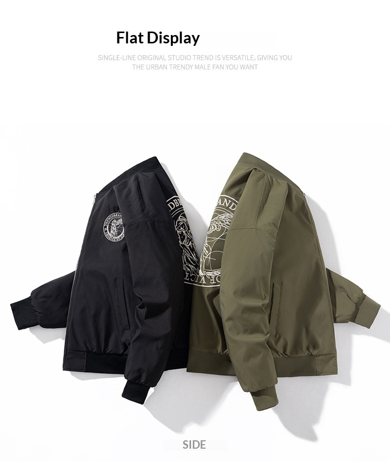 Junge Herbst Winter Europäisch Amerikanischer Trend Bestickte Baseball Herren Damen Paar Lockerer Mantel Verdickte Bomberjacke Mantel_voghion.com