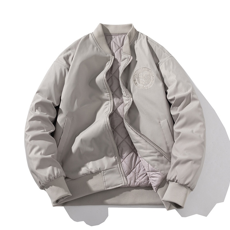 Junge Herbst Winter Europäisch Amerikanischer Trend Bestickte Baseball Herren Damen Paar Lockerer Mantel Verdickte Bomberjacke Mantel_voghion.com