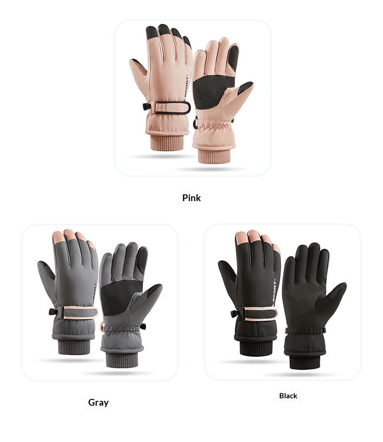 Guanti da sci invernali Boy Boy per uomo e donna, stile coppia, touchscreen da ciclismo, antiscivolo, antivento, impermeabili, foderati in pile,_voghion.com