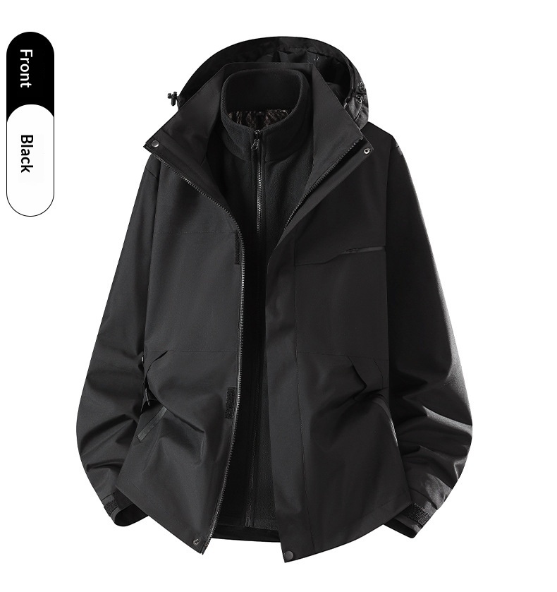 ragazzo Ragazzo Luo Tuo Stesso stile Donna Tre in Uno Escursionismo all'aperto Funzionale Foderato in Pile Idrorepellente Softshell Tre Porte_voghion.com
