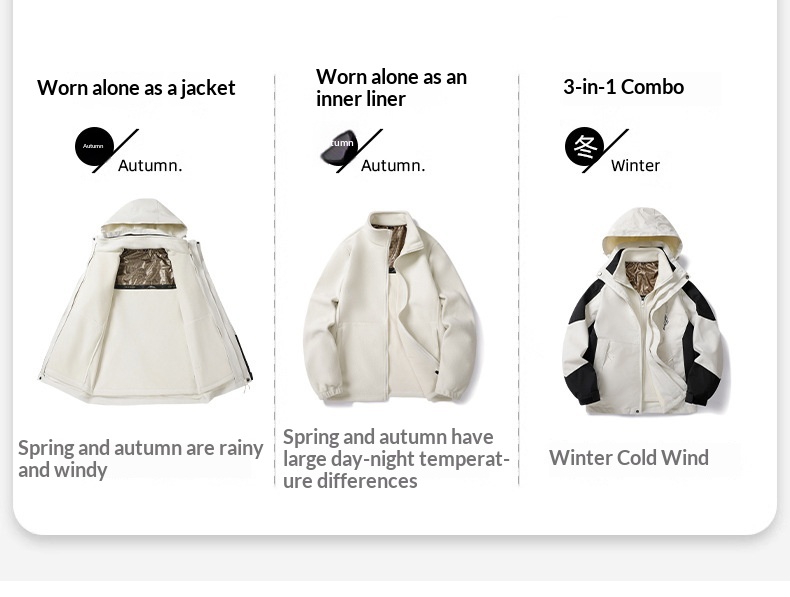 Junge Outdoor-Jacke, wasserdicht, mit individuellem Graphenfutter, winddicht, 3-in-1-Modell mit Aufdruck_voghion.com