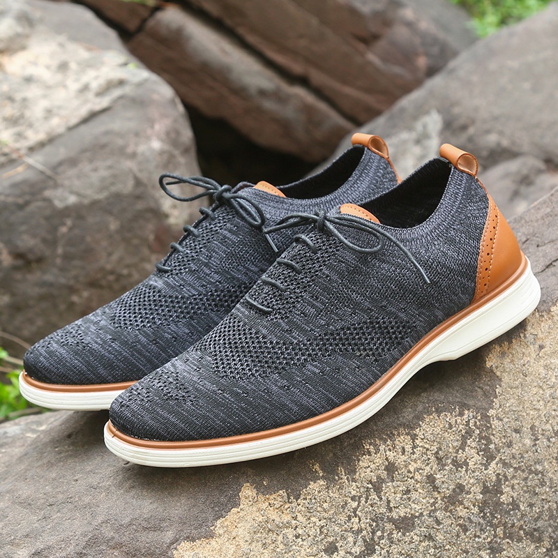 WalkPrime WalkPrime 2025 Cross-Border Men's Lace-Up Business Casual Lightweight Non-Slip Soft Formal Shoes Wide Sole EU Size 45 Dropshipping_voghion.com