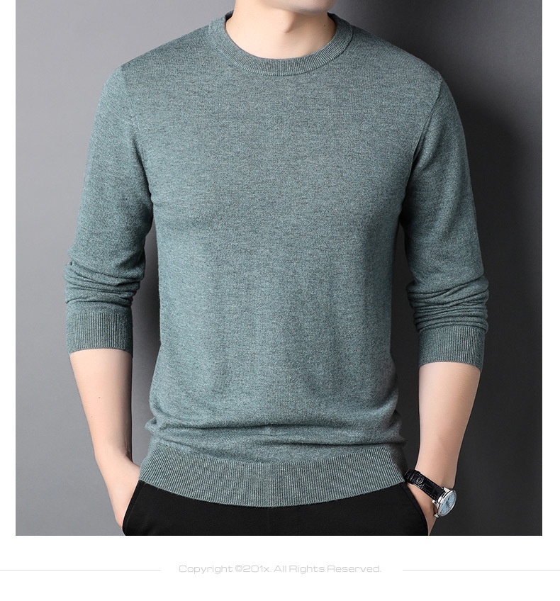 ragazzo Ragazzo Ragazzo Ragazzo Hengyuanxiang Maglione sottile in pura lana al 100% 2023 Autunno Inverno Nuovo girocollo tinta unita Camicia di base Abbigliamento da uomo_voghion.com