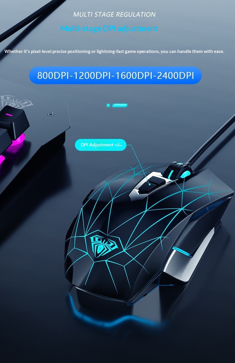 Digitex Digitex AULA/Wolf Spider S50 Gaming Wired E-sports USB Ro Programming PUBG Mouse_voghion.com