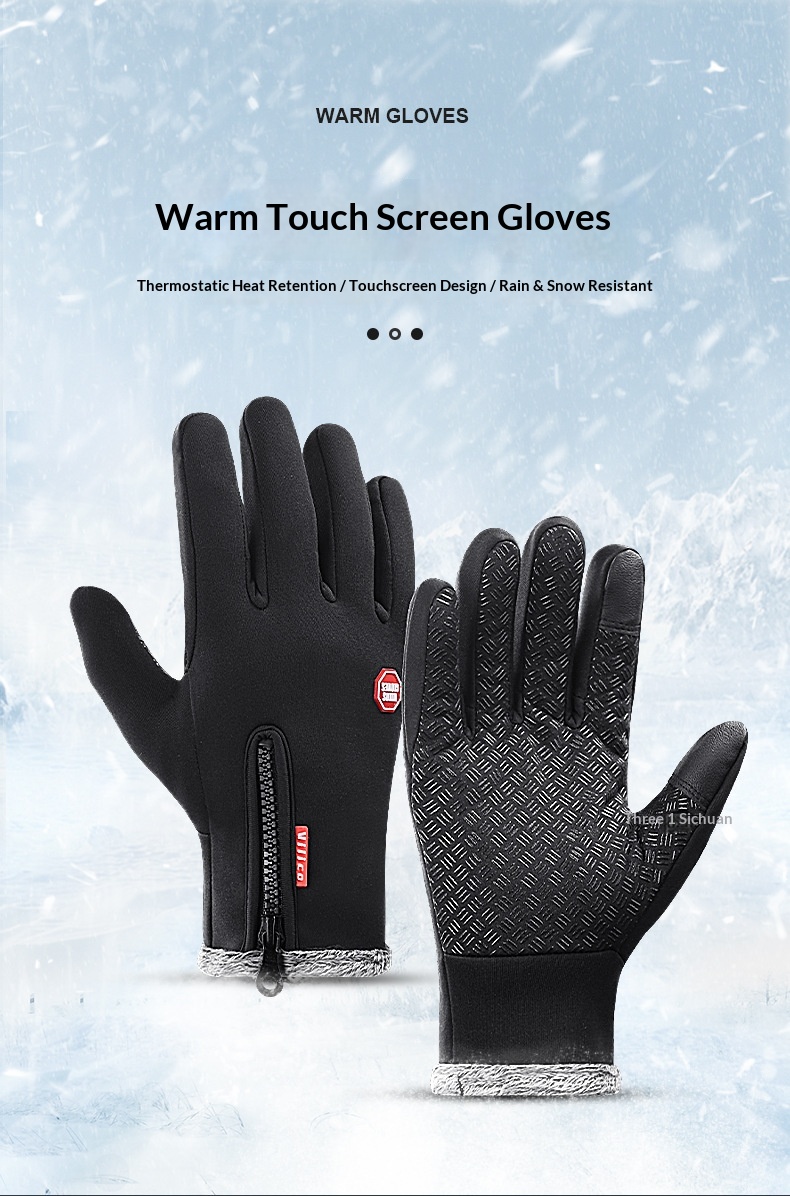 Jungen Outdoor Winddichte Winter Fleecegefütterte Dicke Warme Unisex Sport Fahrradfahren Ski Touchscreen Rutschfest Handschuhe_voghion.com