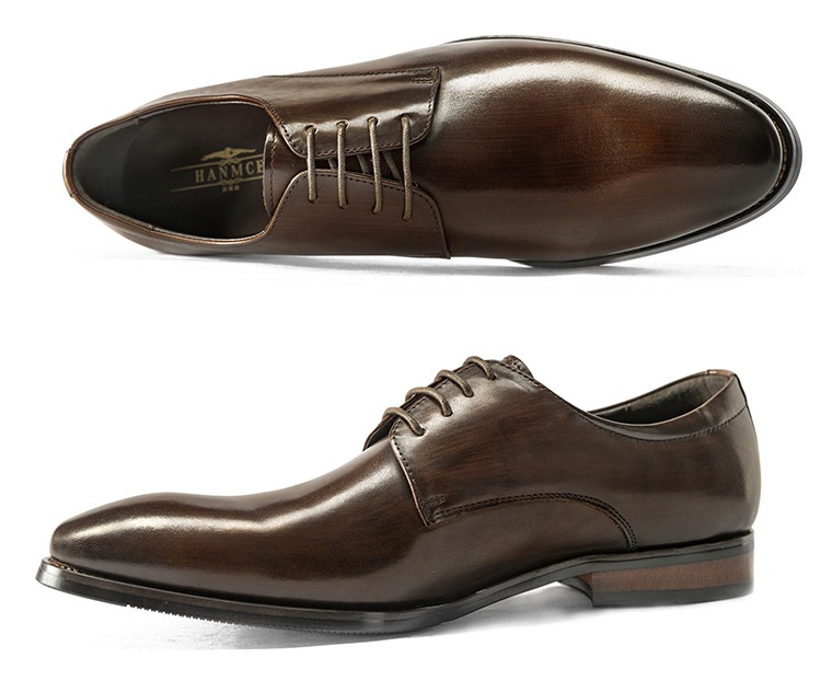 Scarpe derby da uomo in pelle di vacchetta con lacci, stile britannico, formali, da cerimonia, casual, da lavoro, da lavoro, da lavoro, da sposa, da lavoro ..._voghion.com