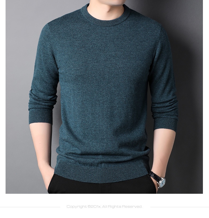 ragazzo Ragazzo Ragazzo Ragazzo Hengyuanxiang Maglione sottile in pura lana al 100% 2023 Autunno Inverno Nuovo girocollo tinta unita Camicia di base Abbigliamento da uomo_voghion.com