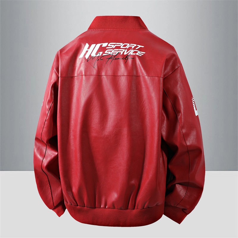 Giacca da motociclista in pelle da uomo larga, stile retrò hip-hop europeo e americano, all'ingrosso transfrontaliero_voghion.com