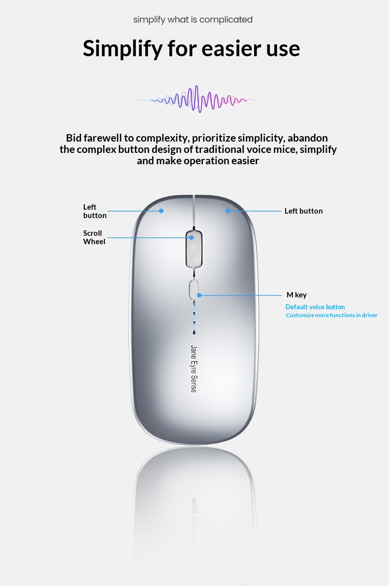 Digitex Digitex Forerunner AI Smart Typing Wireless Bluetooth Silent Rechargeable Voice Control Input Xunfei Mi Mouse_voghion.com