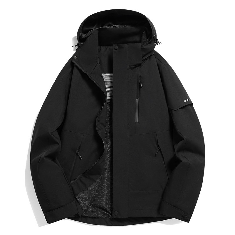 Nouveau manteau trois-en-un détachable pour homme et femme, à capuche, pour couple, idéal pour la randonnée en extérieur, coupe-vent et imperméable._voghion.com