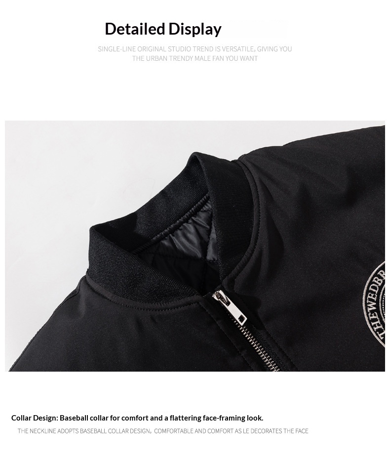 Junge Herbst Winter Europäisch Amerikanischer Trend Bestickte Baseball Herren Damen Paar Lockerer Mantel Verdickte Bomberjacke Mantel_voghion.com