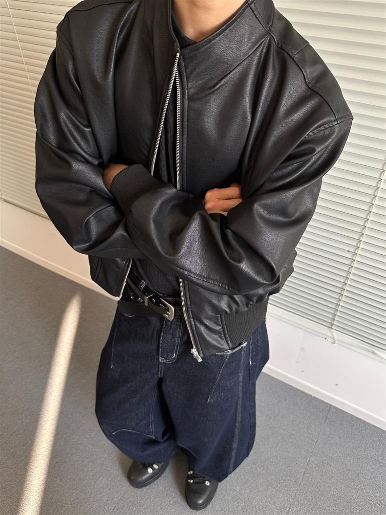 Giacca in pelle PU retrò da uomo, nuovo marchio alla moda primavera autunno, stile di strada europeo e americano, elegante motocicletta_voghion.com